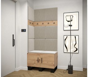 Set mobilier pentru hol Amanda 11 (Stejar artisan + bej). 1085947
