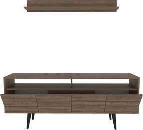 Mobilier living OLA, nuc/negru, PAL melaminat, 2 piese