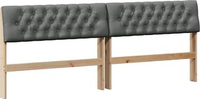 vidaXL Tăblie tapițată Gri închis 200 cm Lemn de pin masiv