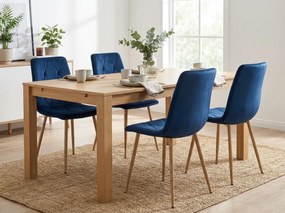 Scaun de dining din catifea albastra LIBRA