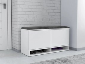BAA503 - Banca 100x37x50 cm, Pantofar pentru Hol, pantofi, depozitare - Alb