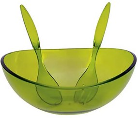 SET BOL PENTRU SALATA+FURCULITA SI LINGURA ACRIL VERDE