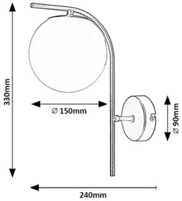 Lampă de perete GHITA 1xE27/20W/230V Rabalux 71139