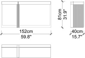 Masă lemn masiv de toaletă Personalizabilă, 152 × 40 × 81 cm