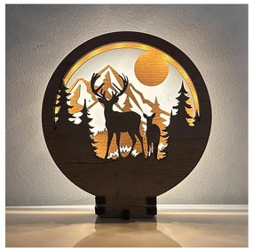 Li-Go 23592/DUB2 - Decorațiune de masă LED reglabilă, 12W, 230V, 20x22 cm, stejar