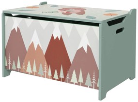 ZONEKIZ Cutie de depozitare, cutie de jucării, capac, design drăguț, Verde | Aosom Romania
