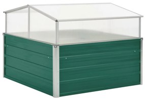 vidaXL Seră, verde, 100 x 100 x 77 cm, oțel galvanizat