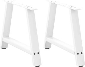 vidaXL Picioare pentru măsuță de cafea în formă de A, 2 buc., alb, 70x(42-43) cm, oțel