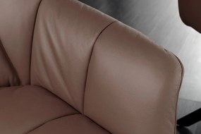 Set 2 scaune pivotante Papillon, piele maro