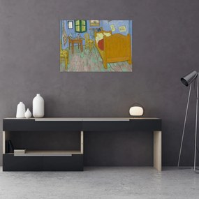 Tablou pe sticlă - Vincent van Gogh, The Bedroom, reproducere (70x50 cm)