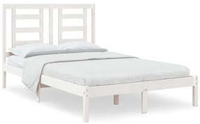 3104344 vidaXL Cadru de pat, alb, 120x200 cm, lemn masiv de pin