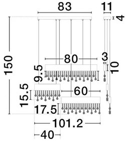 Lustra LED suspendata stil elegant CRISTA aurie