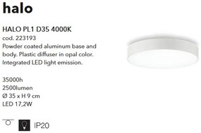 Plafoniera design modern LED HALO PL1 D35 4000K 223193
