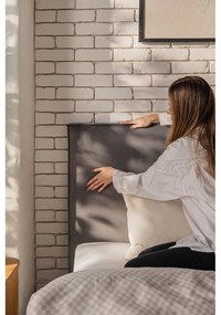 Pat matrimonial gri tapițat cu spațiu de depozitare cu somieră 180x200 cm Thessa Bold – Bonami Selection