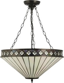 Endon 111871 - Candelabru suspendat cu lanț Tiffany FARGO, 3x E27/10W/230V, diam. 50 cm