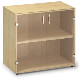 Dulap din sticlă joasă ProOffice 80 x 45,8 x 73,5 cm, pară sălbatică