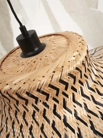 Lustra suspendata din bambus Ibiza L 65cm, natur/ negru