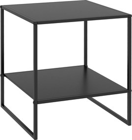 HOMCOM Masa Laterala, Masa de Capat Industriala cu Depozitare pe 2 Nivele, Masa de Efect Clasic cu Cadru din Otel, Negru