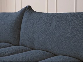 Colțar albastru închis cu tapițerie din țesătură bouclé (cu colț pe partea stângă/cu șezlong) Azra – Bobochic Paris