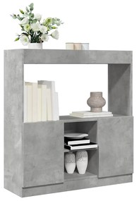 vidaXL Dulap înalt, gri beton, 92x33x100 cm, lemn prelucrat