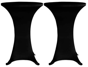 Husa de masa cu picior O60 cm, 4 buc., negru, elastic 4, Negru, 60 cm