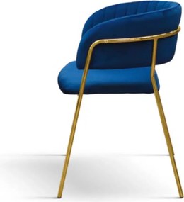 Set 2 scaune Milano, structura metalica aurie, catifea - STANDARD - AURIU - BORDO - CATIFEA
