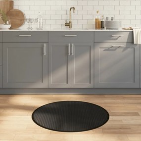vidaXL Covor rotund, negru, 80 cm, bambus