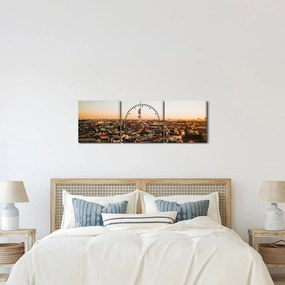 Tablou apusului de soare deasupra orașului Zizkov (cu ceas) (90x30 cm)
