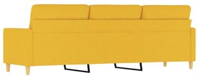 Canapea cu 3 locuri, galben deschis, 180 cm, material textil Galben deschis, 198 x 77 x 80 cm