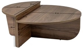 SET 2x Masă de cafea ORION nuc