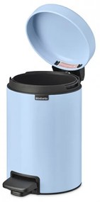 Cos de gunoi cu pedala Brabantia NewIcon 1005524, 3 L, Inchidere lina, Baza antiderapanta, Albastru deschis