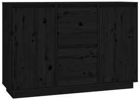 814313 vidaXL Servantă, negru, 111x34x75 cm, lemn masiv de pin