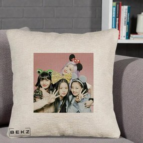 Perna Personalizata K-pop BLACKPINK Accesorii Haioase, 40x40 cm, Bej Canapea, Husa Detasabila, Perna Inclusa, BEKZ®
