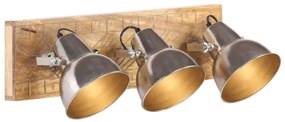vidaXL Lampă suspendată industrială, argintiu, 70x23 cm lemn mango E27