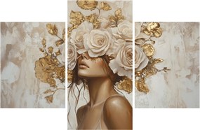 Tablou - Fată cu Trandafiri (90x60 cm)