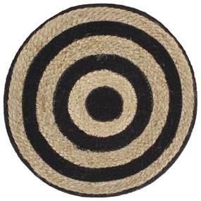248075 vidaXL Taburet lucrat manual, negru, 45 x 30 cm, iută