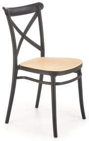Scaun de bucaterie Nikola, ratan / negru
