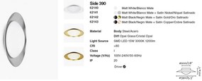Plafoniera LED moderna SIDE 390 15W alba