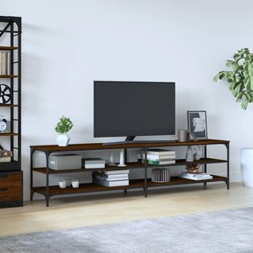 826763 vidaXL Comodă TV, stejar maro, 200x30x50 cm lemn prelucrat și metal
