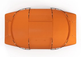 Outsunny Cort tunel pentru 4-6 persoane, cort de camping cu ușă, prelată la sol, impermeabil 2000mm, Portocaliu | Aosom Romania