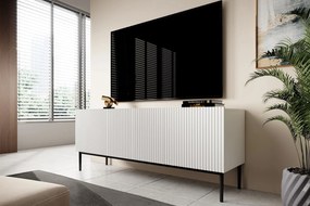 Comodă TV Nicole 150 cm - alb mat / picioare negre