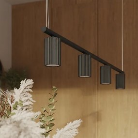 Sollux SL.2712 - Lustru suspendat pe cablu KARBON 4xGU10/10W/230V negru