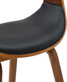 Scaun retro imitatie piele neagra, lemn furniruit ORGANIC