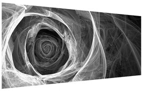 Tablou albnegru abstrac cu trandafir (120x50 cm), în 40 de alte dimensiuni noi