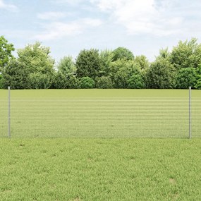 vidaXL Îngrădire cu stâlpi Argintiu 0.5 x 10 m Oțel