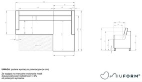 Colțar extensibil cu șezlong pe partea stângă Miuform Scandic Lagom, gri deschis