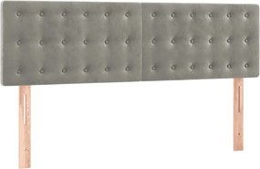 vidaXL Tăblii de pat, gri deschis, 144x5x78/88 cm, catifea