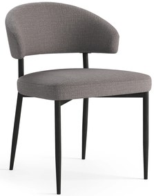 MAZZONI EXPORT IRIS Gri deschis Taupe (material Basel 34) - SCAUN MODERN TAPIȚAT PENTRU SALON/SUFRAGERIE LOFT