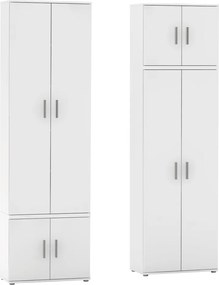 Dulap, poliţe, cu două uşi, alb, SERVO TIP 1