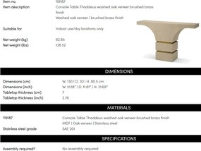 Consola design LUX, Furnir Stejar albit, Thaddeus